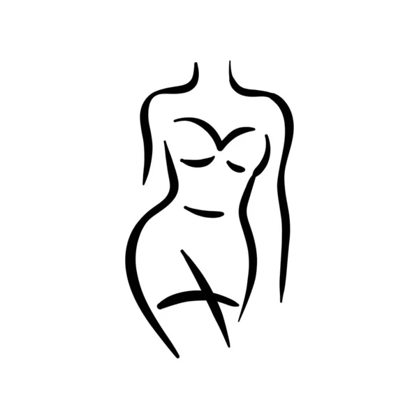 Línea de silueta de cuerpo femenino. Arte de moda mujer. — Archivo Imágenes Vectoriales