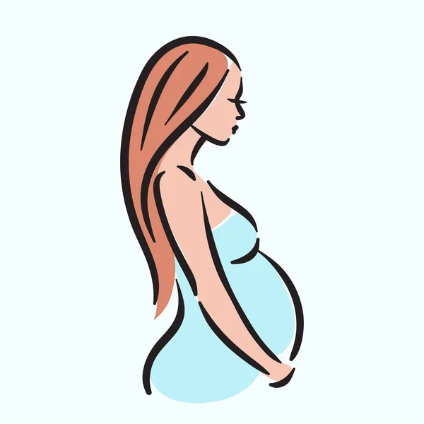 Fruchtbarkeit Schwangerschaft Mutter Frau mit Bauch Illustration — Stockvektor
