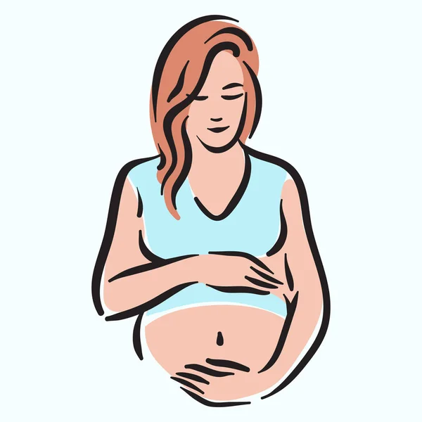 Fertilidad embarazo madre mujer con ilustración del vientre — Archivo Imágenes Vectoriales