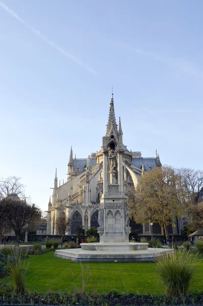 Notre Dame garden in Paris — Stock Photo, Image