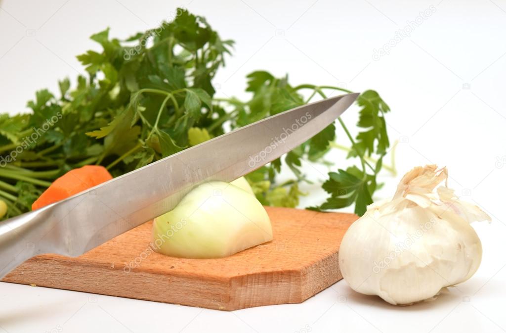 cutting vegetables