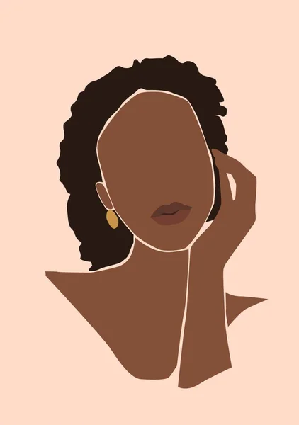Illustration Vectorielle Femme Afro Américaine Mode — Image vectorielle