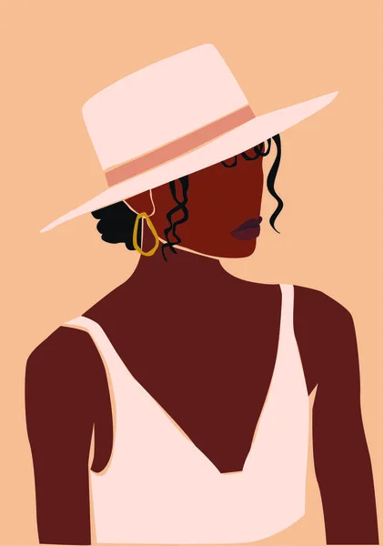 Vektor Illustration Fashionabla Afrikanska Amerikanska Kvinna — Stock vektor