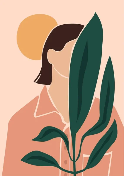 Ilustración Vectorial Mujer Moda Con Estilo Sobre Fondo Pastel — Vector de stock