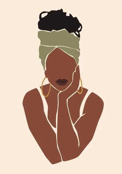 Vector Ilustración Mujer Afroamericana Moda — Archivo Imágenes Vectoriales
