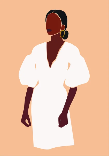 Vektorillustration Der Modischen Afrikanisch Amerikanischen Frau — Stockvektor