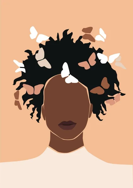 Illustration Vectorielle Femme Afro Américaine Mode — Image vectorielle