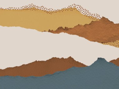 Metin için boş kopya alanı olan kağıt parçalı karton, tasarım arka planı 