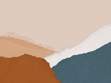 Metin için boş kopya alanı olan kağıt parçalı karton, tasarım arka planı 