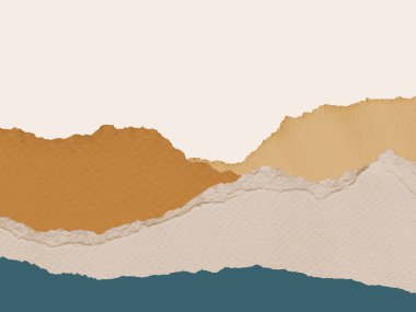 Metin için boş kopya alanı olan kağıt parçalı karton, tasarım arka planı 