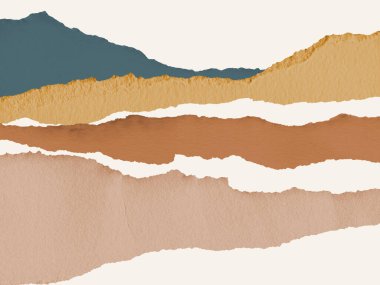 Metin için boş kopya alanı olan kağıt parçalı karton, tasarım arka planı 