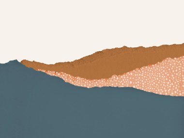 Metin için boş kopya alanı olan kağıt parçalı karton, tasarım arka planı 