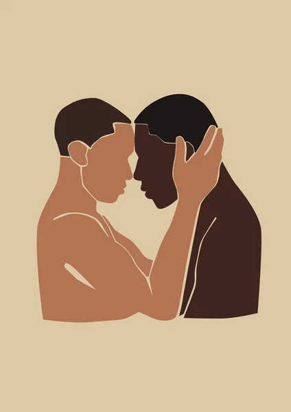 Ilustração Casal Dois Homens — Fotografia de Stock