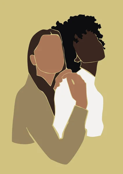 Illustration Couple Deux Femmes — Photo