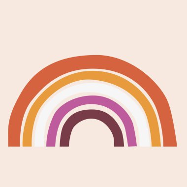 Bej renkli izole arka planda lezbiyen gökkuşağı bayrağı. Gurur LGBTQ ayı. İnsan toleransı.