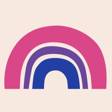 Bej izole arka planda biseksüel gökkuşağı bayrağı. Gurur LGBTQ ayı. İnsan toleransı.