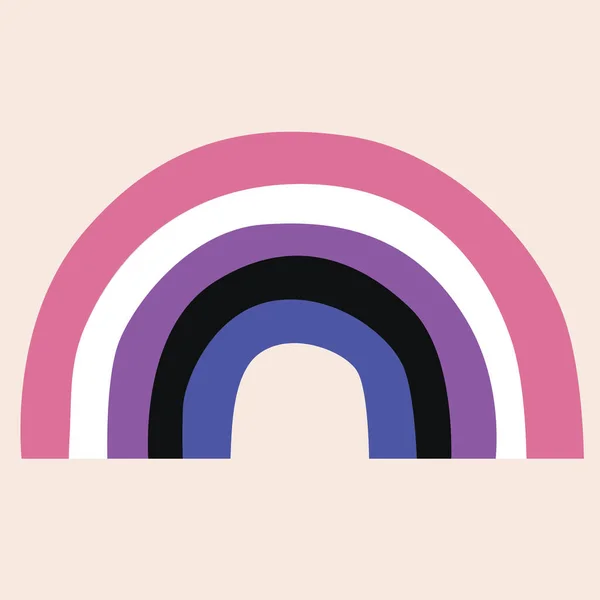 Genderfluide Regenbogenfahne Auf Dem Beigen Hintergrund Pride Lgbtq Monat Menschliche — Stockfoto