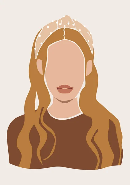 Ilustración Abstracta Vectorial Retrato Mujer Rubia Cara Chica Moda —  Fotos de Stock