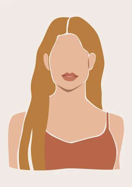 Ilustración Abstracta Vectorial Retrato Mujer Rubia Cara Chica Moda —  Fotos de Stock