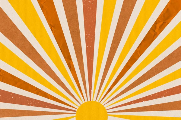 Retro Achtergrond Met Kleur Zonnestralen Kleurrijke Papier Gesneden Stijl — Stockfoto
