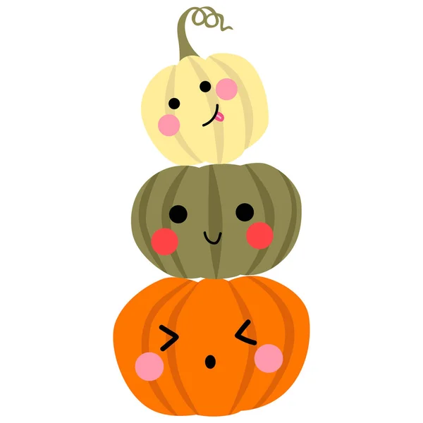 Lindas Calabazas Sonrientes Icono Web Ilustración Simple —  Fotos de Stock