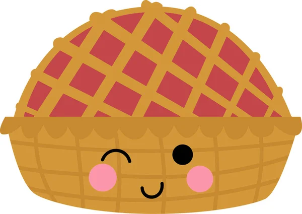 Süße Lächelnde Torte Web Symbol Einfache Illustration — Stockfoto