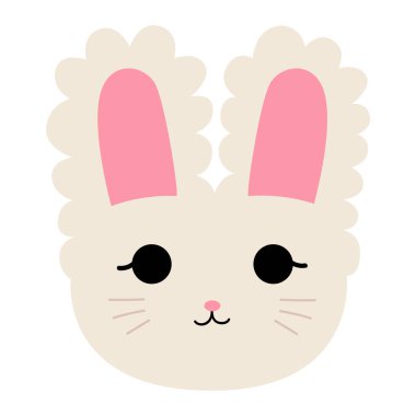 Şirin, gülümseyen tavşan. Web simgesi basit illüstrasyon