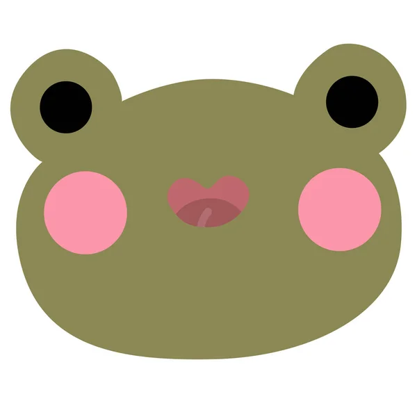 Cute Frog Face Web Icon Simple Illustration — Stock Photo, Image