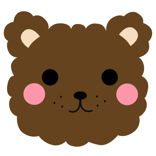 Cute Bear Face Web Icon Simple Illustration — Stock Photo, Image