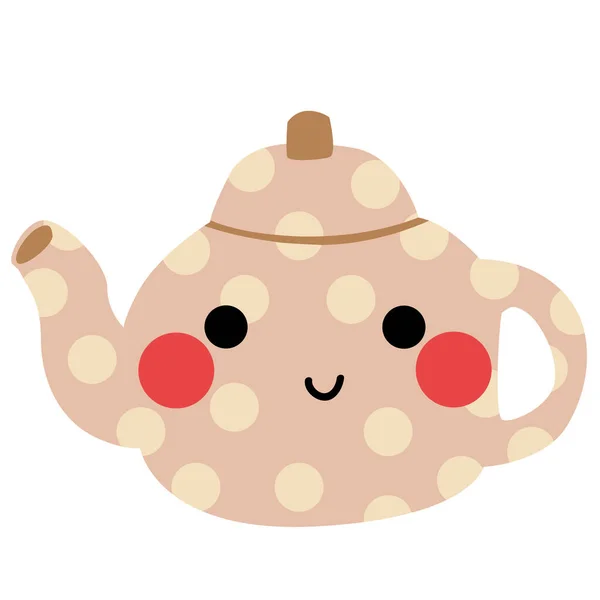 Милый Улыбающийся Чайник Иконка Сайта — стоковое фото