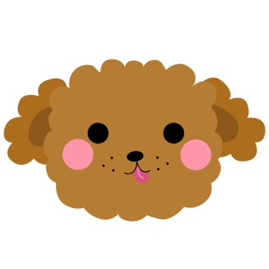 Pembe dilli sevimli kahverengi kıvırcık köpek yavrusu