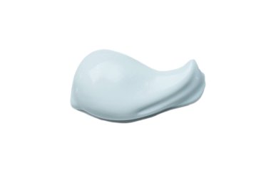 Beyaz arkaplanda kozmetik kil lekesi.