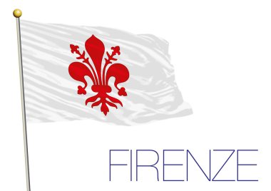 city of florence city flag, italy clipart