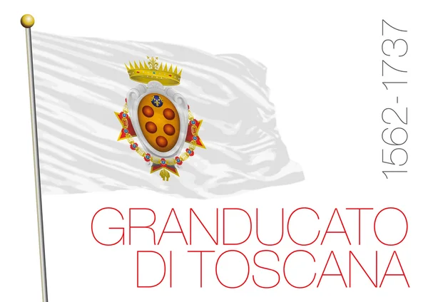 Gran ducado de toscana bandera histórica, italia — Vector de stock