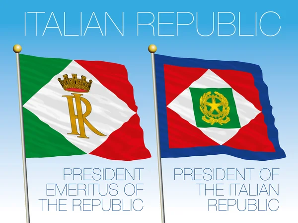 Presidential flags of the italian republic — Stock Vector