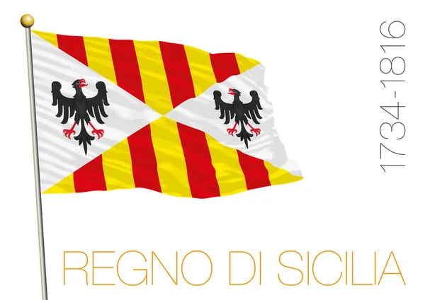 Royaume de Sicile, drapeau historique, Italie — Image vectorielle