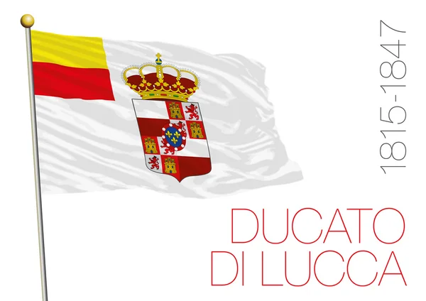 ルッカの歴史的な旗、イタリアの公国 — ストックベクタ
