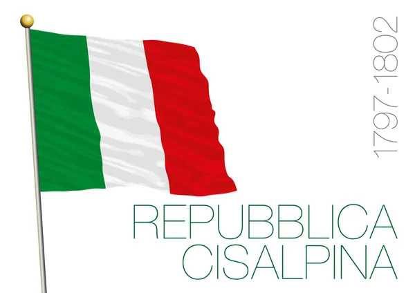 Cisalpine republic historical flag, italy — Stock Vector