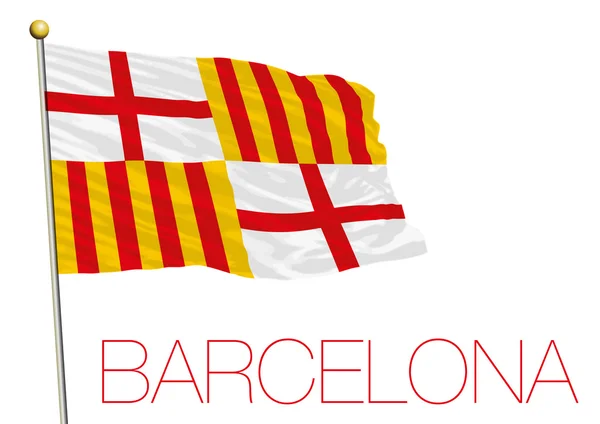 City of barcelona flag, spain — Stock Vector