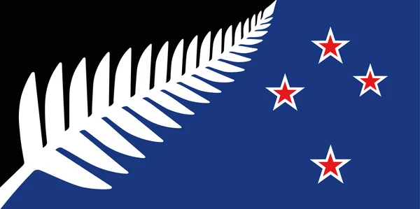 Neuseeland Silver Farn Flagge Projekt 2016 — Stockvektor