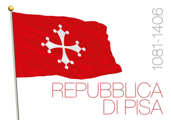 República marítima de pisa, italia, bandera histórica — Archivo Imágenes Vectoriales