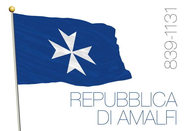 República marítima de amalfi, bandera histórica, italia — Vector de stock