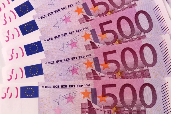 Notas europeias a partir de 500 euros — Fotografia de Stock