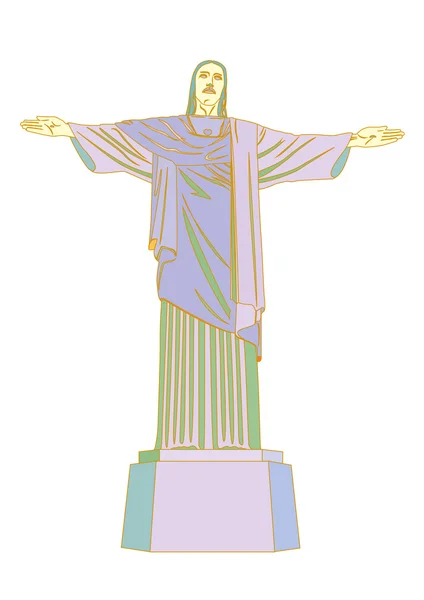 Christus Erlöser, Rio de Janeiro, Brasilien — Stockvektor