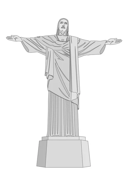 Cristo redentor, Rio de Janeiro, Brasil —  Vetores de Stock