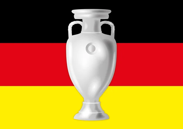 Německá vlajka s evropskými fotbalový pohár — Stockový vektor