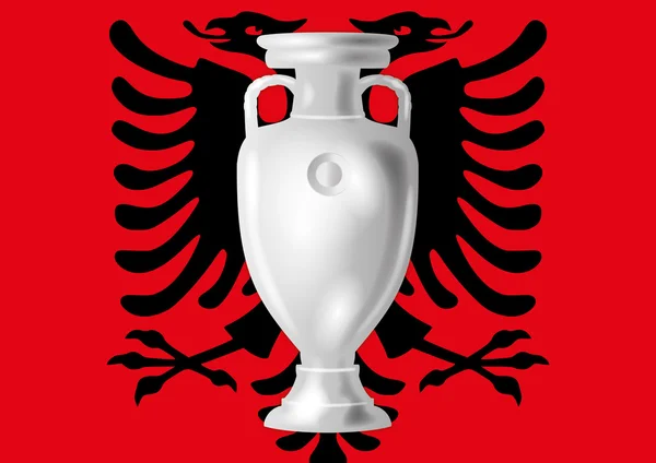 Σημαία της Αλβανίας με Ευρωπαϊκό Ποδόσφαιρο Κύπελλο — Διανυσματικό Αρχείο