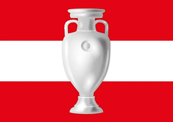 Oostenrijkse vlag met Europese footbal kop — Stockvector