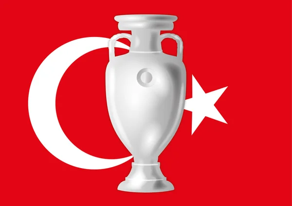 Flaga Turcja z Europejski footbal cup — Wektor stockowy
