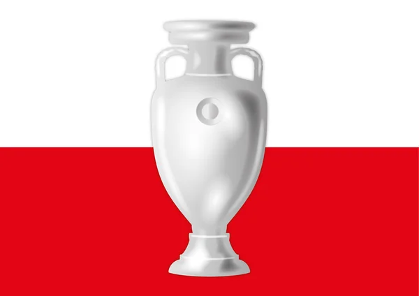 Σημαία της Πολωνίας με Ευρωπαϊκό Ποδόσφαιρο Κύπελλο — Διανυσματικό Αρχείο